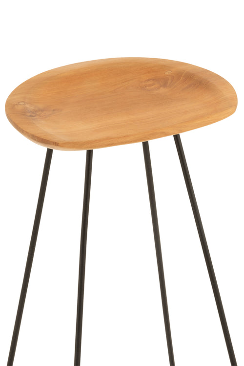 J-Line barkruk - hout/ijzer - naturel