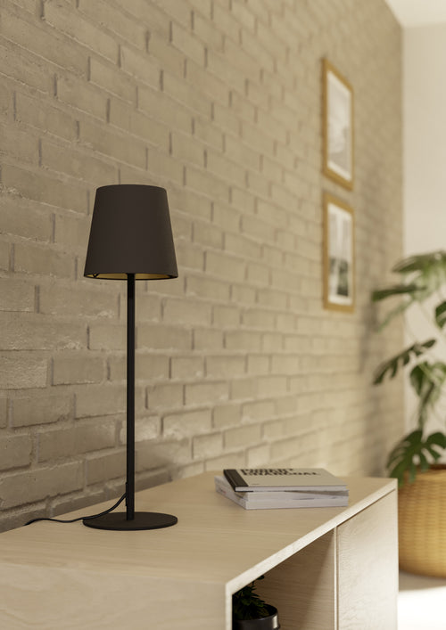 EGLO tafellamp Fiorana - e14 - 53 cm - zwart/cappucino/goud