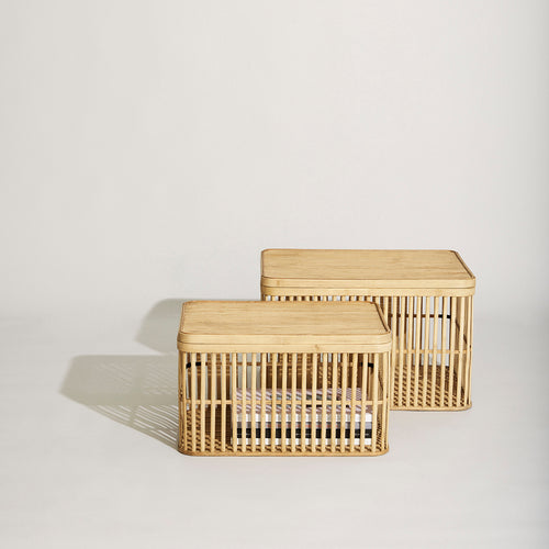 Hübsch manden Cheery - bamboe - 46x35xh27, 52x40xh32cm - vtwonen shop