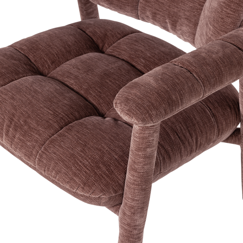WOOOD fauteuil Loom - Chenille - Structuur Oudroze - 81x72x73