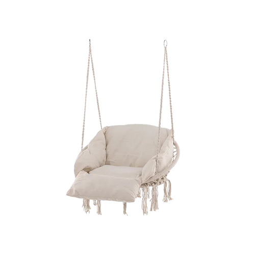 Nest outdoor Leah katoenen tuin hangstoel beige - met zitkussen - vtwonen shop