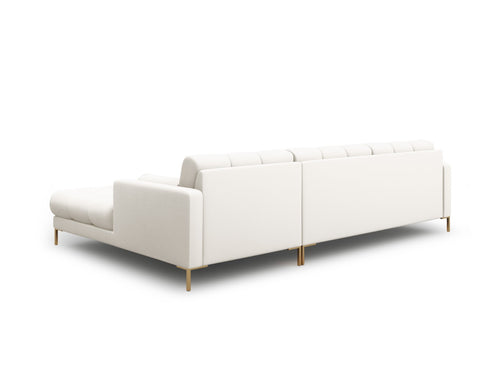 Cosmopolitan Design rechter hoekbank Bali 5-zits, structurele stof, lichtbeige - 185x293x75cm