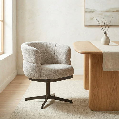DÉJA Living Eetkamerstoel Maribel - Beige/Brons - Draaibaar - Set van 2