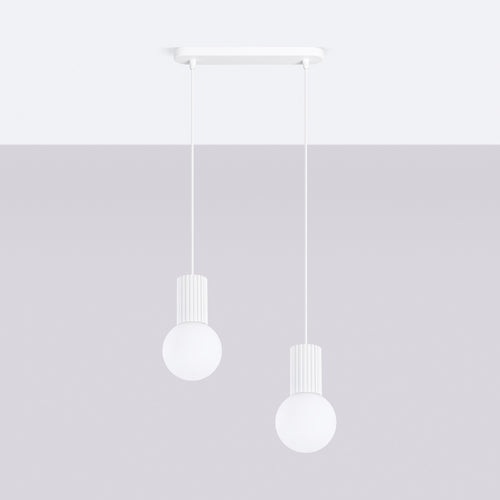 Sollux Lighting Hanglamp HALO 2L wit - 33,5x6x120cm