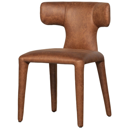 WOOOD eetkamerstoelen Permit - Leerlook - Cognac - Set van 6