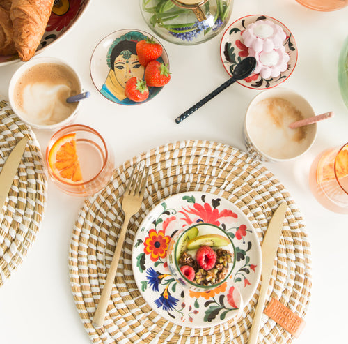 Return to Sender Placemats Ø 31 cm wit en naturel kaisagras - set van 2 - vtwonen shop