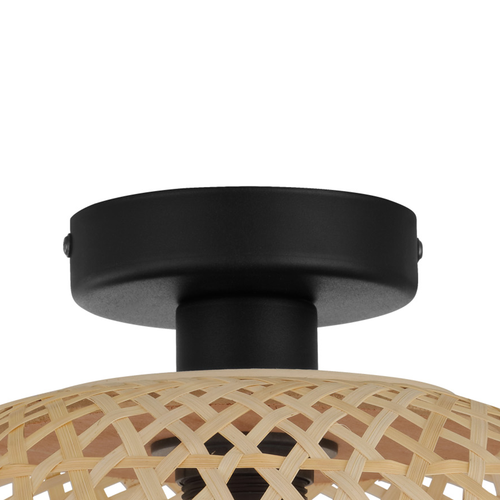 EGLO plafondlamp Claverdon - e27 - ø 37 cm - zwart/hout - vtwonen shop