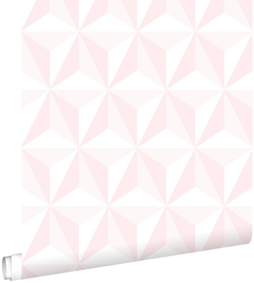 ESTAhome behang grafisch 3D motief licht roze - 53 cm x 10.05 m - 138911