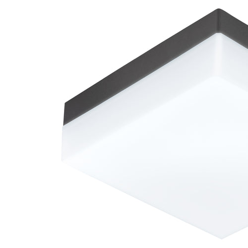 EGLO plafondlamp Sonella - wandlamp buiten - led - 21,5 cm - antraciet/wit