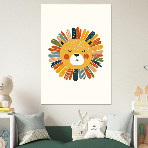 Artfulprints  Boho leeuw   poster A4 21x29.7 cm - vtwonen shop