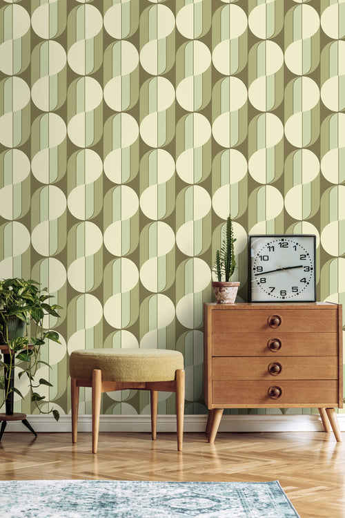 ESTAhome behang retro ornamenten groen - 50 x 900 cm - 131589 - vtwonen shop
