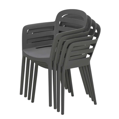 Garden Impressions tuinstoel Mira donker grijs - set van 4 - vtwonen shop