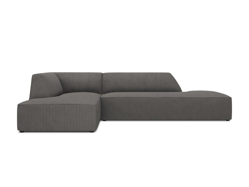 Micadoni - Linker hoekbank "Ruby" 4 zitplaatsen, ribfluwelen, donkergrijs - 180x273x69cm