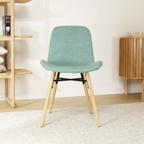 Nolon Nena-Fé Eetkamerstoel Zacht Groen - Stof - Houten Poten - vtwonen shop