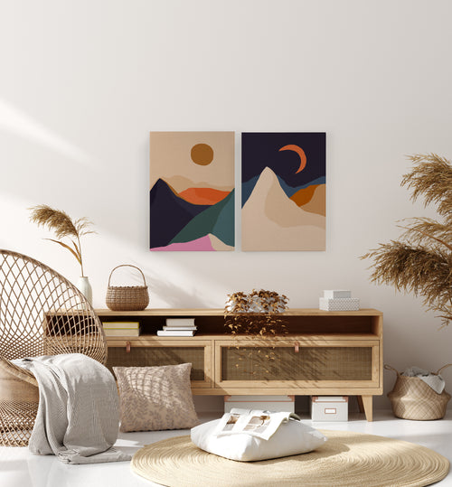 Canvas 60x40 Afdruk Maanopgang - vtwonen shop