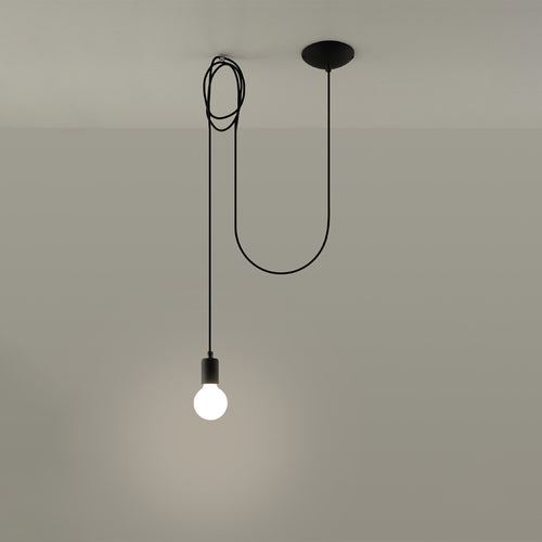 Sollux Lighting Hanglamp EDISON 1 zwart - 300x150x150cm