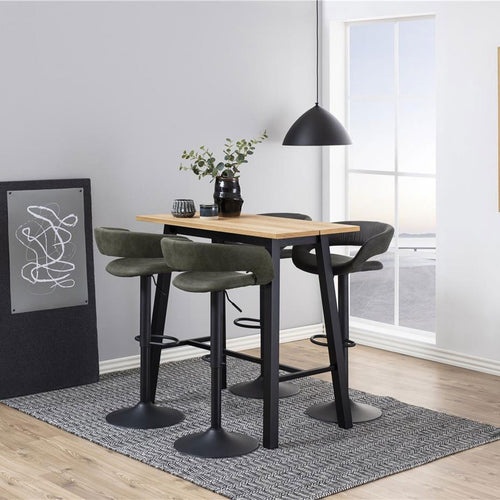 Lisomme Hidde houten bartafel naturel - zwarte poten - 115 x 58 cm - vtwonen shop