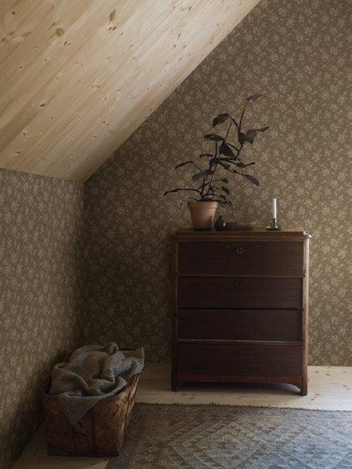 borastapeter behang vintage bloemetjes bruin - 53 cm x 10.05 m - 661062 - vtwonen shop