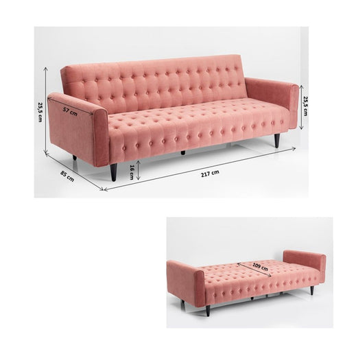 Kare Design Slaapbank Milchbar fluweel roze