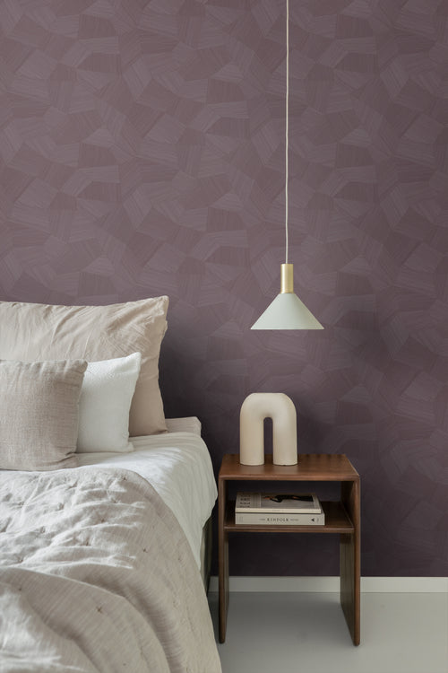 Origin Wallcoverings behang grafisch 3D motief mauve paars - 50 x 900 cm - 348061