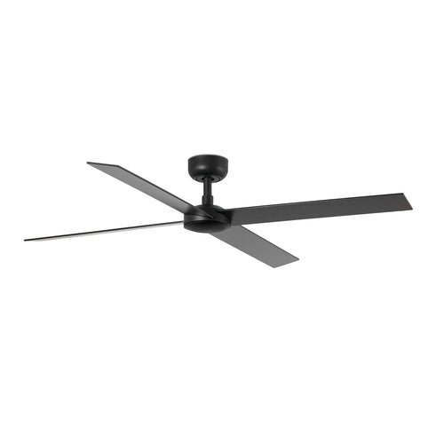Faro Rudder Grote plafondventilator met 4 bladen, matzwart, walnoot, Tuya Smart System