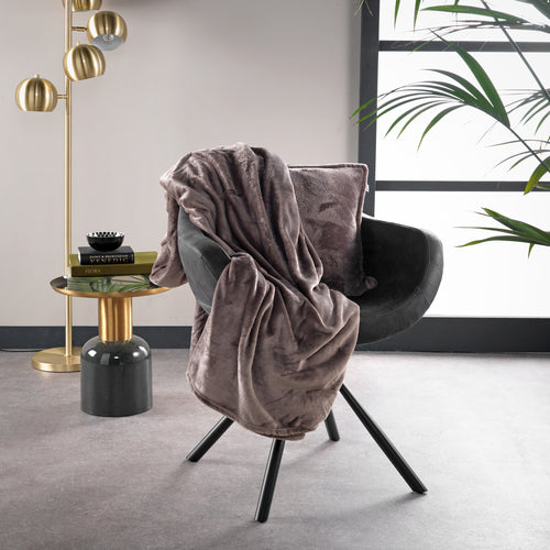 BILLY - plaid 150x200 cm - flannel fleece - gerecycled - Driftwood - taupe