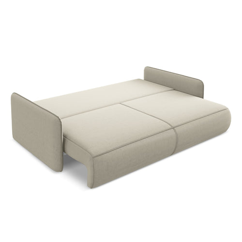 LaMiaSofa 3-zits slaapbank Palermo - velours - parel - 216x105x86