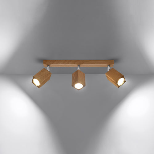 Sollux Lighting Plafondlamp KEKE 3 eik - 45x5x20cm