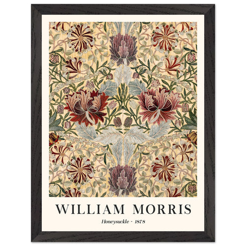 Artfulprints Poster met Lijst William Morris - Honeysuckle III 1886   - 30x40 cm - Meerkleurig