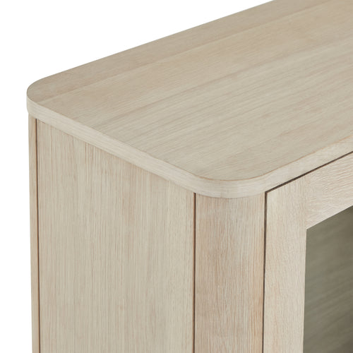 Furnhouse 3-deurs wandkast Nyborg - Witte olie - MDF, Eikenfineer, Glas - 34x180x60