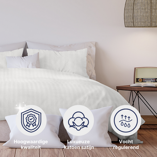 Ten Cate dekbedovertrek - 100% katoensatijn - 200x200/220 - naturel - vtwonen shop