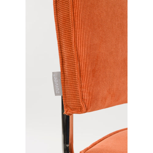 Zuiver Ridge Rib Eetkamerstoelen Oranje - Set van 2