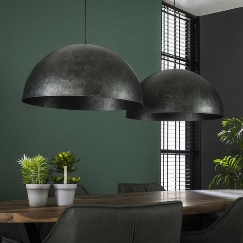 Giga Meubel Hanglamp Dome - Zwart Metaal - 2-Lichts - 142x60x150cm
