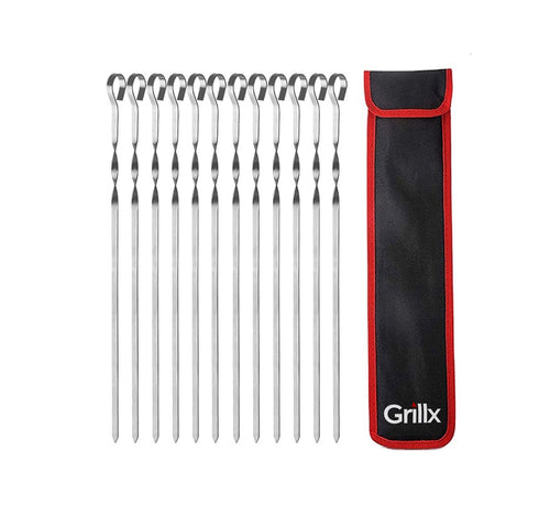 GrillX Barbecue Lange Spiezen 12 stuks - 40 Centimeter - vtwonen shop