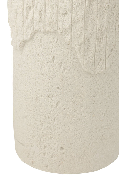 J-Line decoratie Sokkel Rocky Reliëf - polyresin - wit - large