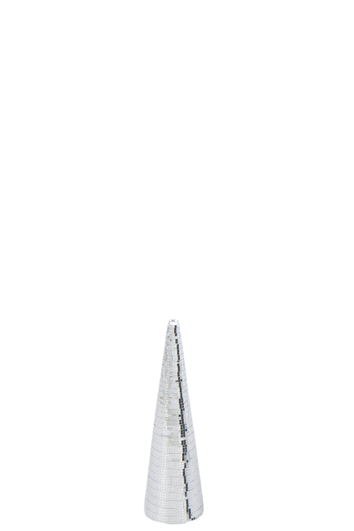 J-Line decoratie Kegel Spiegels Schuim - kunststof - zilver - small