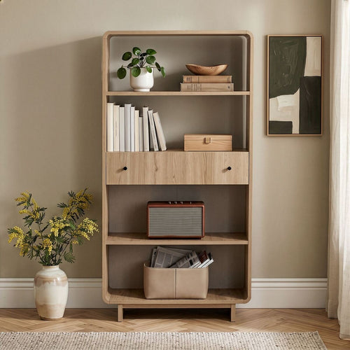 Calicosy - Etagère CELENA - Donker hout 78x34x154 cm