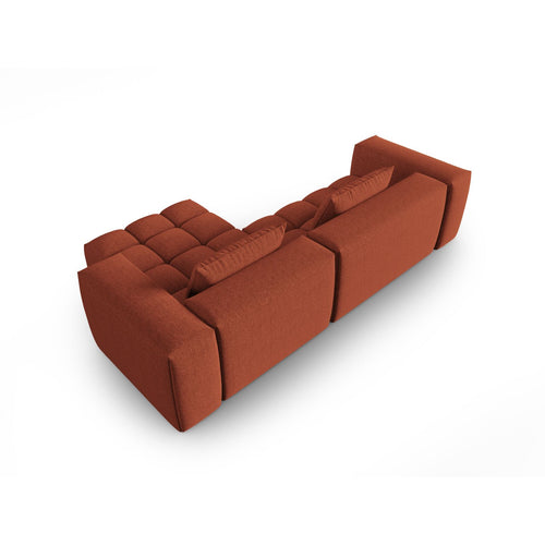 Cosmopolitan Design - Modulaire hoekbank rechts Verona 3-zits, structurele stof koraal - 145x260x70cm