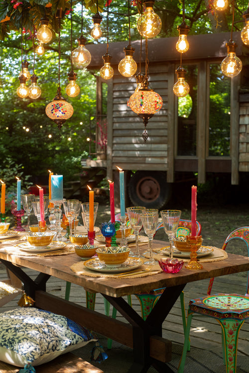 J-Line lamp Mozaiek Hangend - glas/metaal - oranje - small