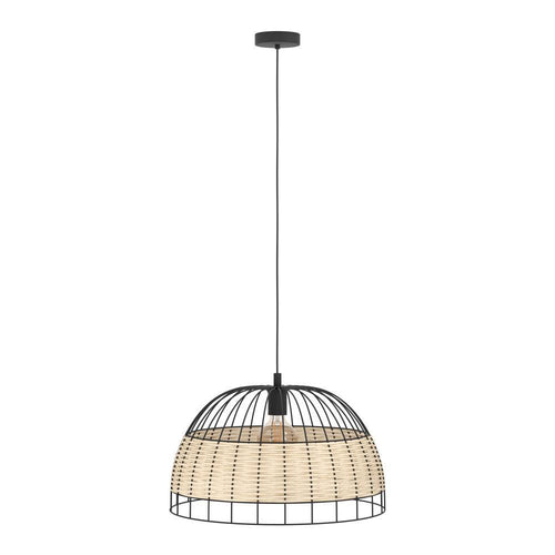EGLO hanglamp Anwick - e27 - ø 50 cm - zwart/rotan