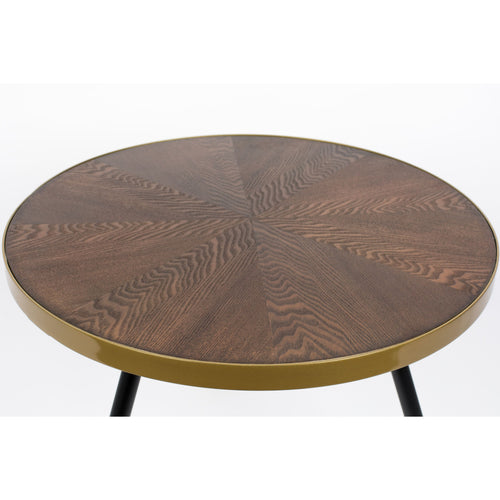 Housecraft Living Denise Salontafel Hout Rond 61 cm Bruin/ Goud - vtwonen shop