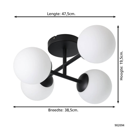 EGLO plafondlamp Castrovido - badkamer - zwart