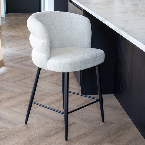 DÉJA Living Barstoel Félix - Taupe - Zithoogte 65cm - Set van 2 - vtwonen shop