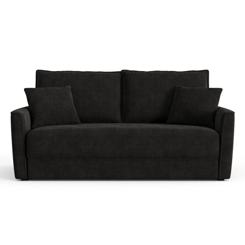Sia Home - Slaapbank LUXO - zacht aanvoelende geweven stof zwart 180cm
