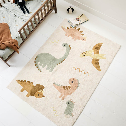 Petite Amélie Kindervloerkleed DINO - katoen - crème