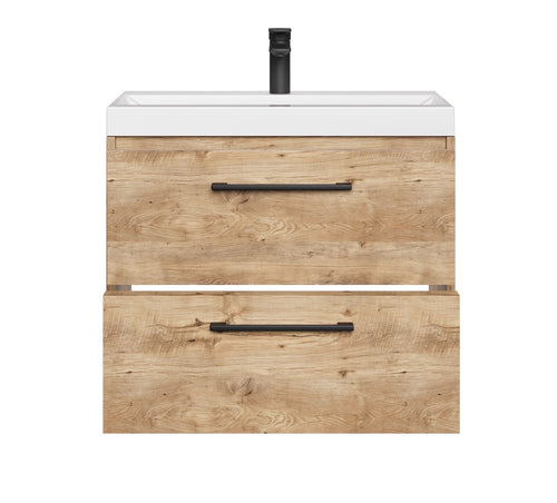 Badplaats Badkamermeubel Set Florence 01 60 cm – Kastanje Eiken – Hangend Wastafelmeubel met Soft-Close