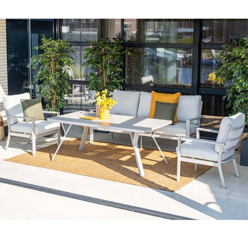 Garden Impressions lounge dining set Senja taupe - valley sand 4-delig stoel-bank - vtwonen shop