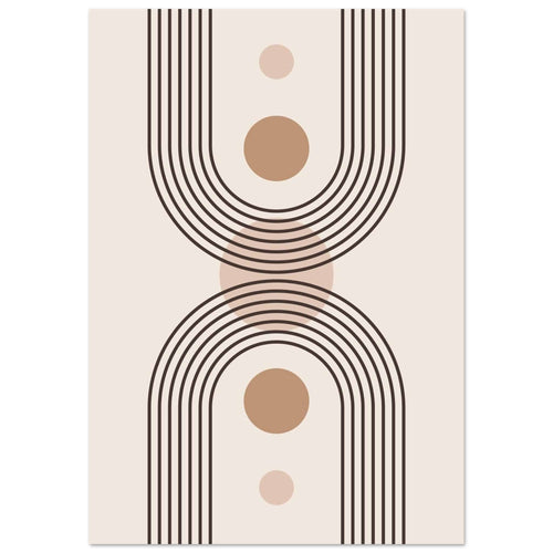 Artfulprints Poster met Lijst Boho – Central calm   - 50x70 cm - Grijs