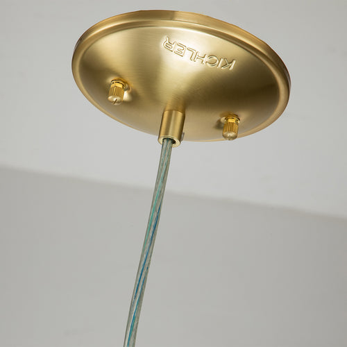 Elstead Kichler Brinley Koepel Hangende Plafondlamp Geborsteld Messing