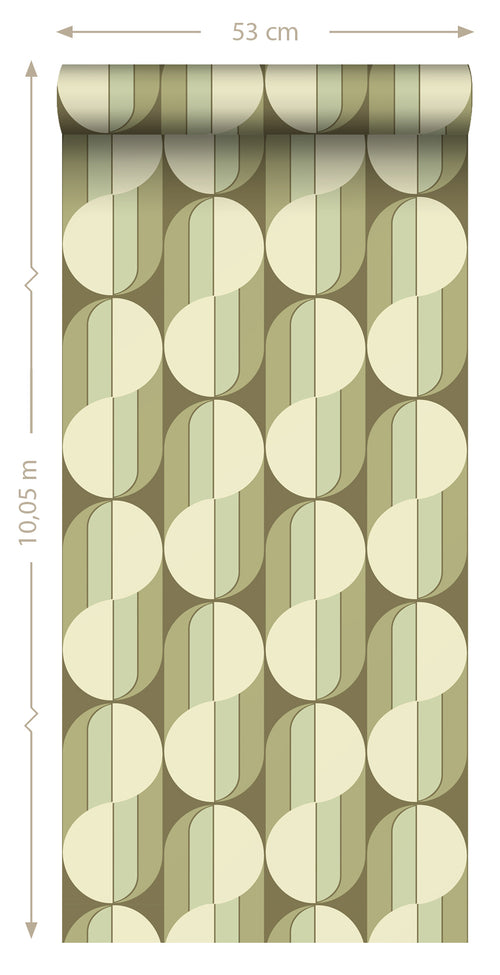 ESTAhome behang retro ornamenten groen - 50 x 900 cm - 131589 - vtwonen shop
